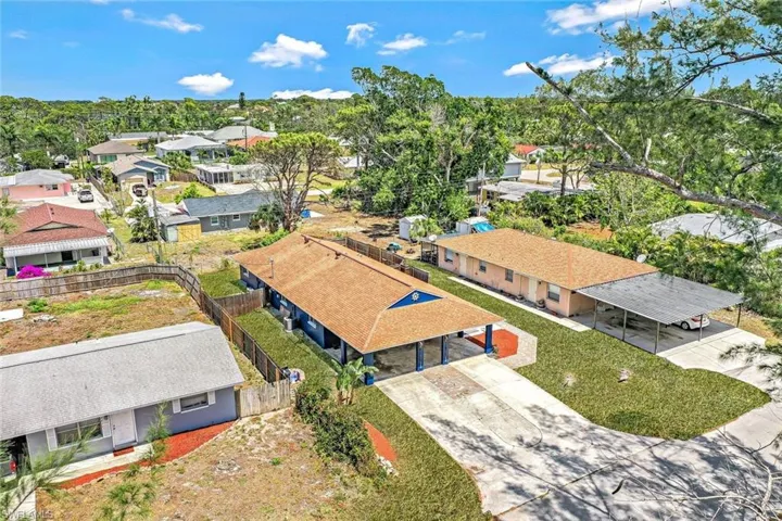 Aerial view of residential area