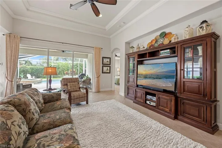 Great room has direct access to lanai