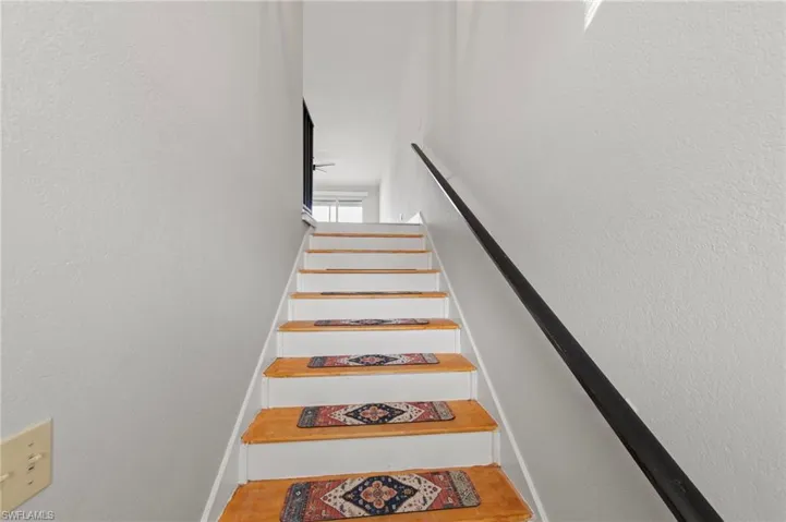 Stairs with a textured wall