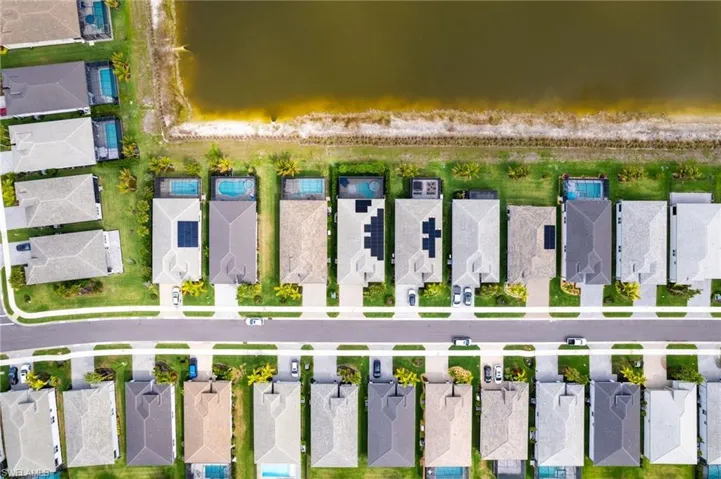 Aerial view of residential area