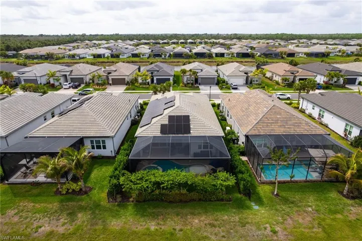 Aerial view of residential area