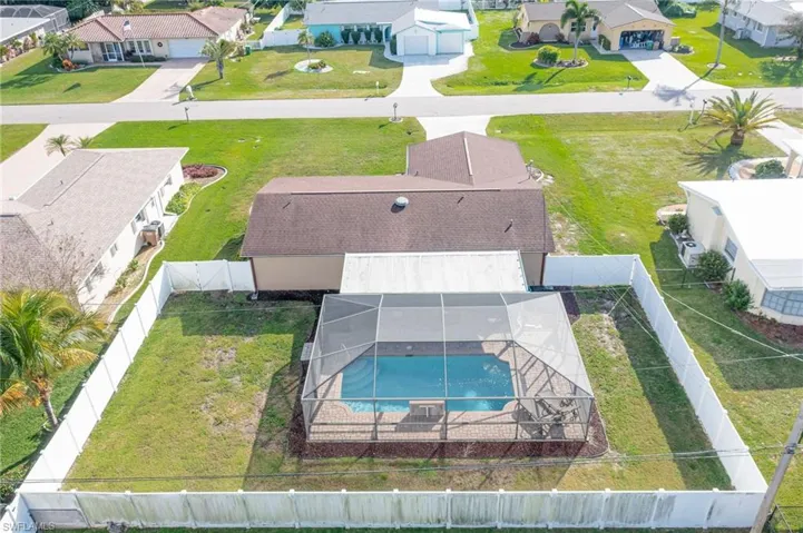 Aerial perspective of suburban area