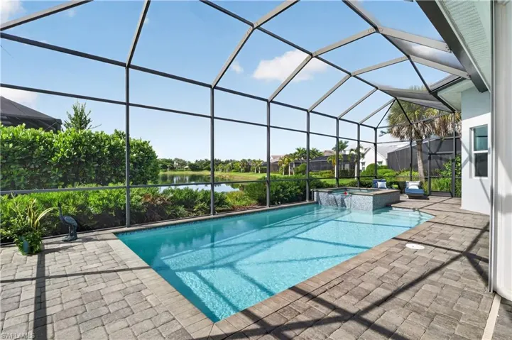 Enjoy all day sun ans long lake views from the pool and spa.