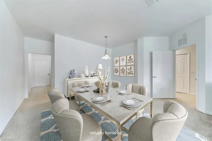 Dining room virtually furnished