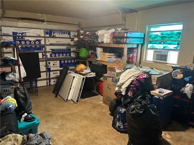 Storage room featuring a garage