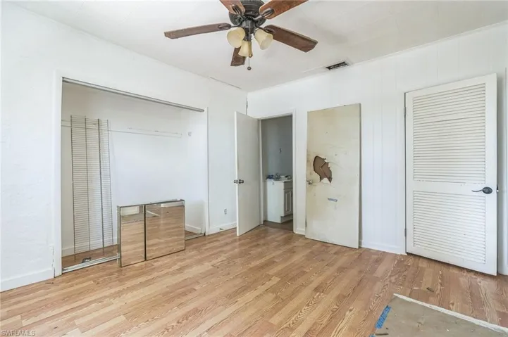 2nd bedroom with door to bathroom