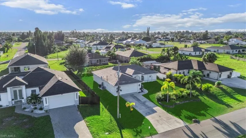Aerial view of residential area