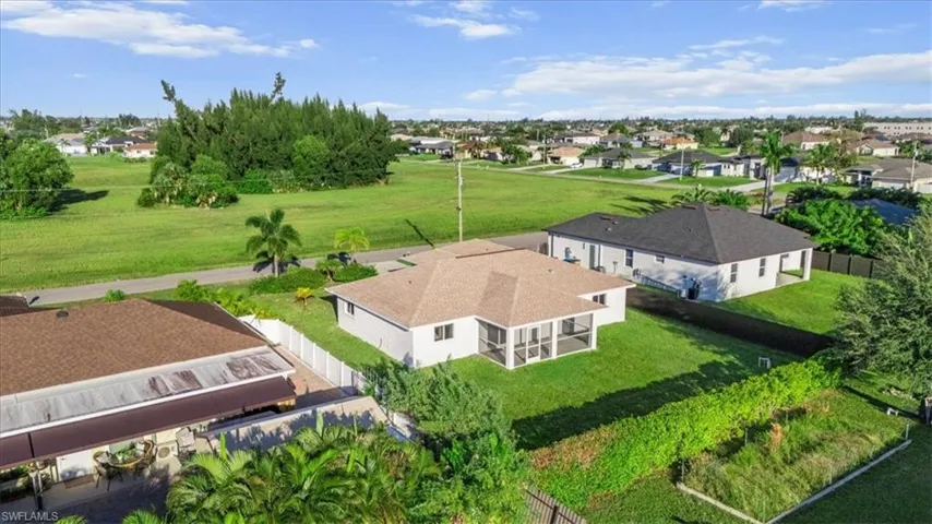 Aerial perspective of suburban area