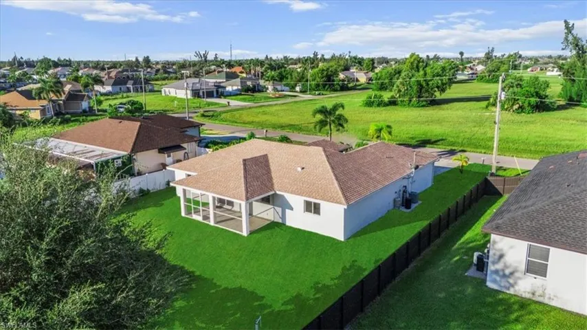 Aerial view of residential area
