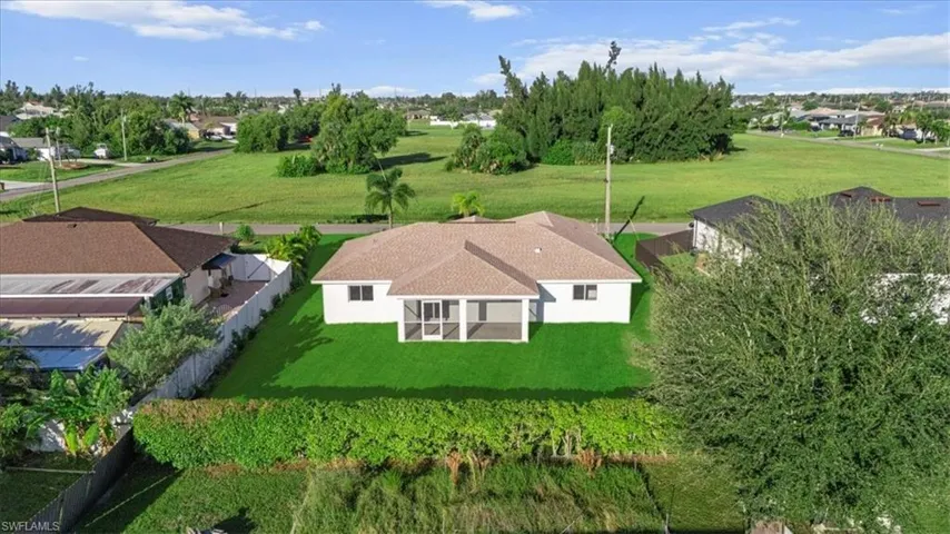 Aerial perspective of suburban area