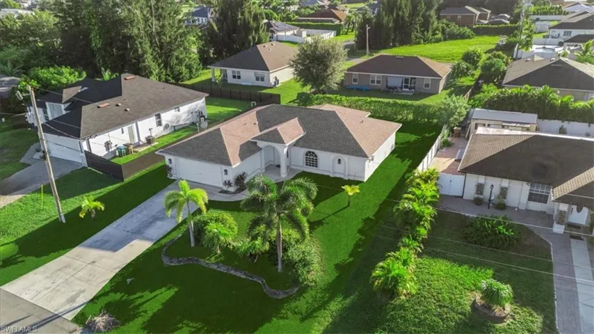 Aerial view of residential area