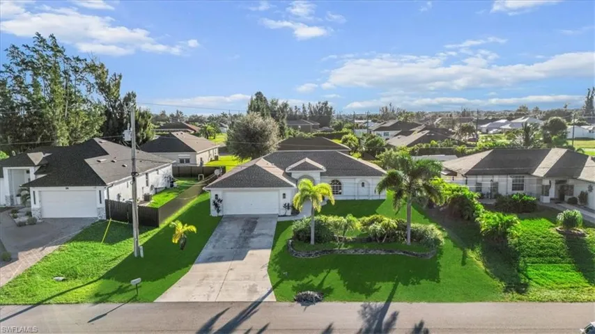 Aerial view of residential area