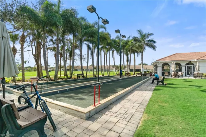 Championship golf course (property offers social membership only), resort-style pool, newly renovated fitness center, multiple on-site dining venues, golf simulator, Har-Tru lit tennis courts, bocce, billiards, ping pong, library, card rooms, fire pit, and a full calendar of engaging social events.
