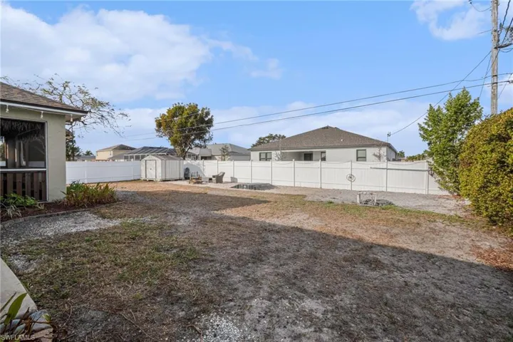 Fenced backyard