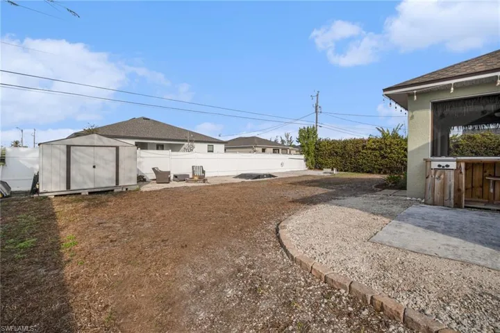 Fenced backyard