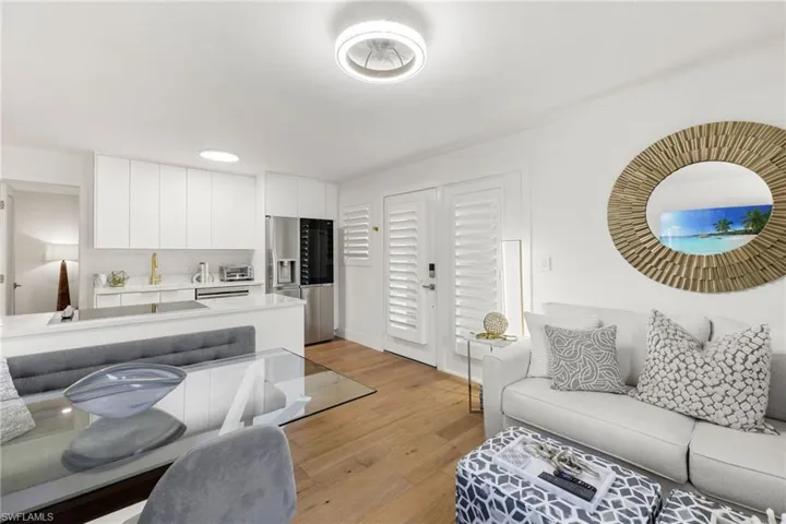 Living room with pull out queen sofa bed