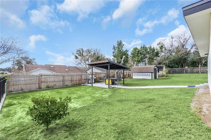 Large Backyard with storage shed