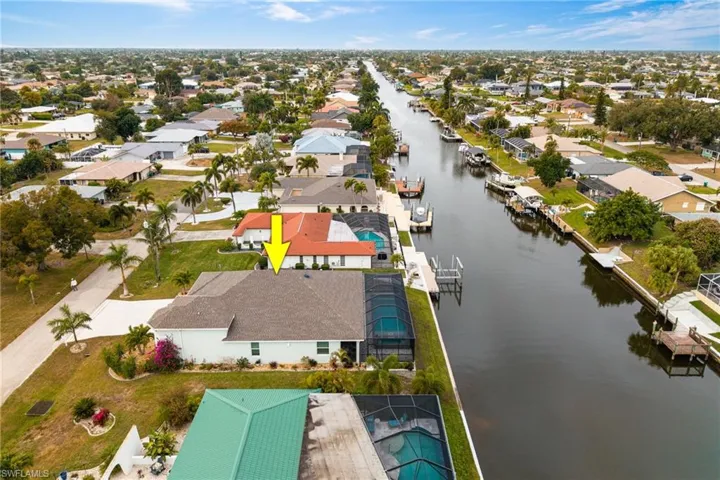Aerial View Looking Down the Canal