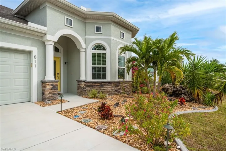 Close Up of Front Entry with Attractive Stone Accents