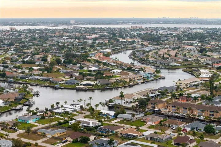 Aerial View of Canals in Neighborhood