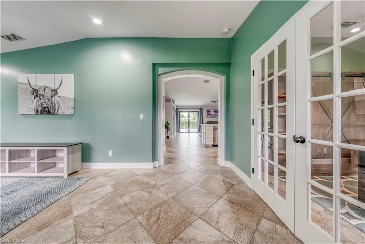 Standing inside front door