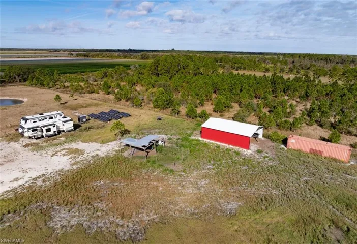 Aerial view of sparsely populated area