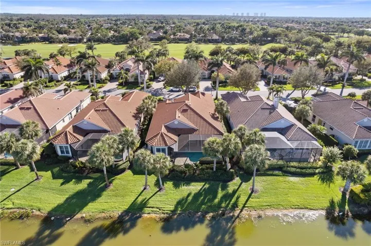 Bird's eye view featuring a water view and a residential view