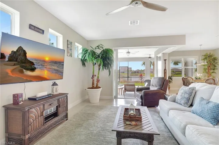 Living room with ceiling fan