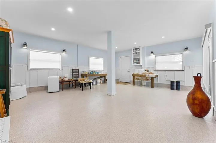 Dining room featuring recessed lighting