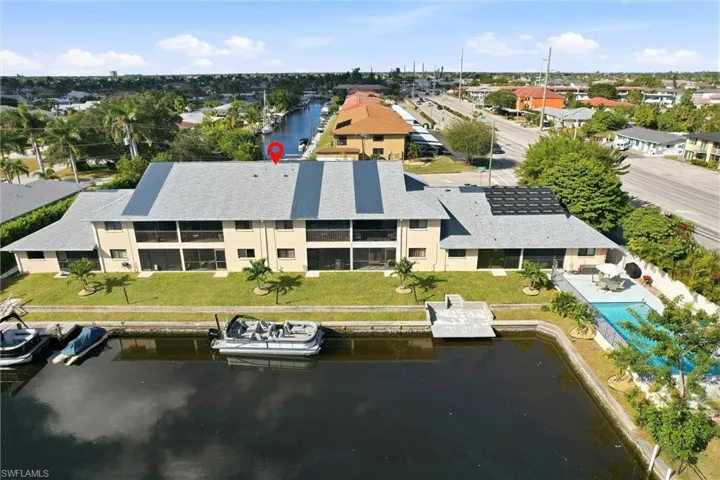 Drone / aerial view of a large body of water