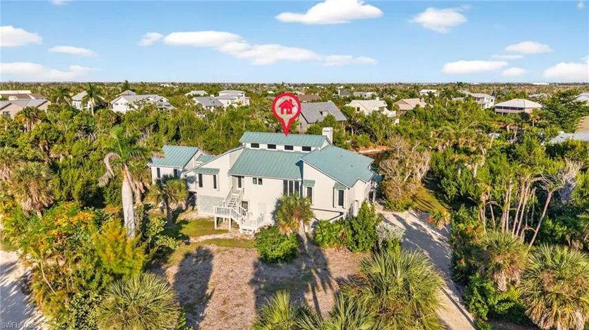 Aerial perspective of suburban area
