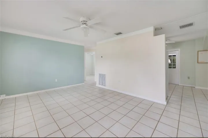 Great room with tiled floors