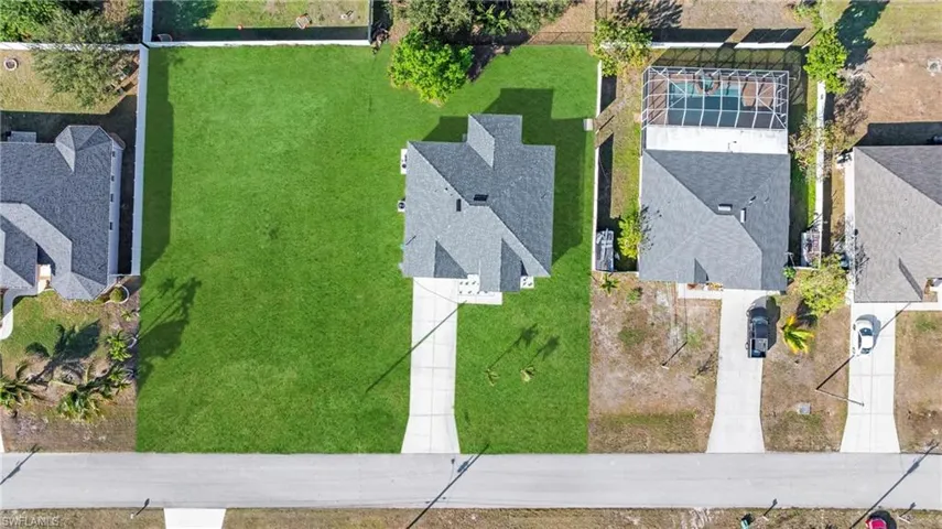 Aerial view of residential area