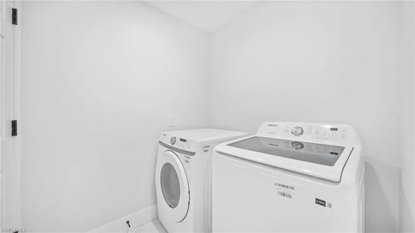 Laundry room featuring independent washer and dryer