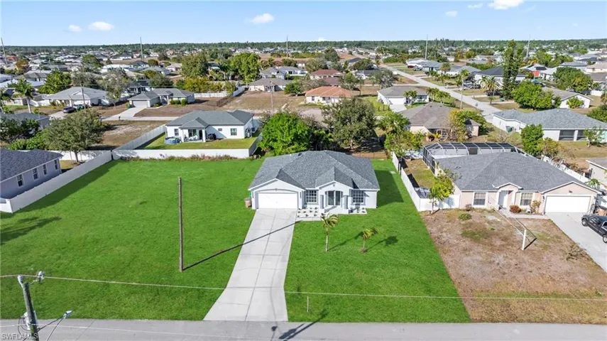 Aerial view of residential area