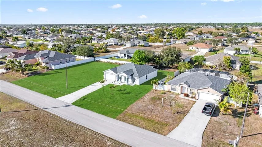 Aerial view of residential area