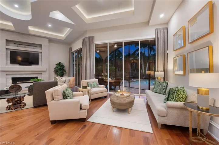 In the evening, this residence takes on an entirely different feel, as the ambient lighting inside and out, truly create most comfortable spaces.