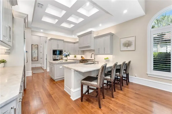 This incredible kitchen has all the sought-after "ingredients" to make cooking a pleasure:  Wolf, Sub-Zero, Bosch, extra refrigerator drawers, ice maker and custom cabinetry for abundant storage.