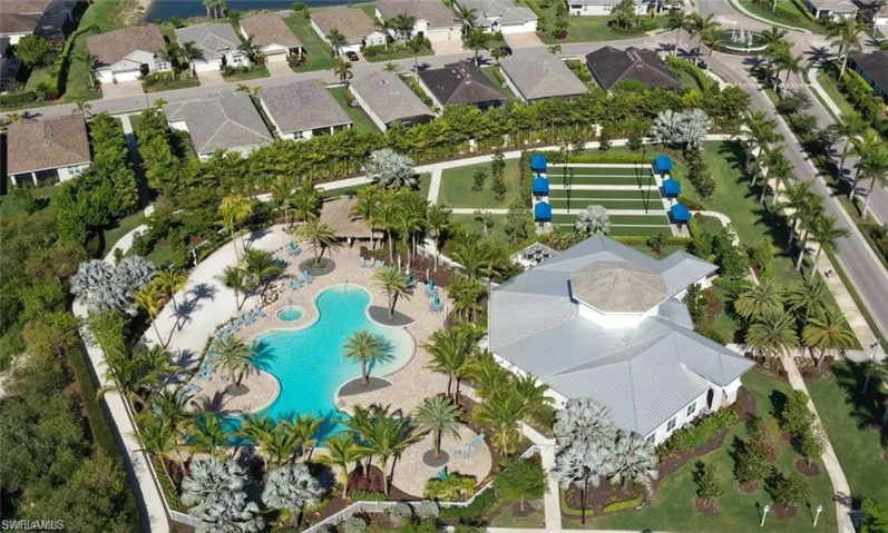 Aerial perspective of suburban area