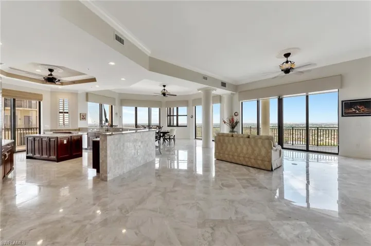 A spacious great room floorpan with captivating views from every angle.