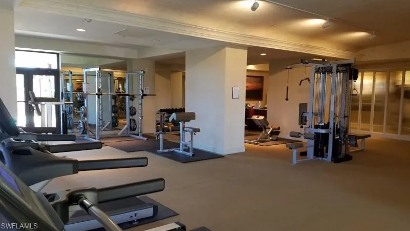 Full gym with massage rooms