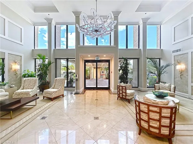 Building lobby featuring visible vents