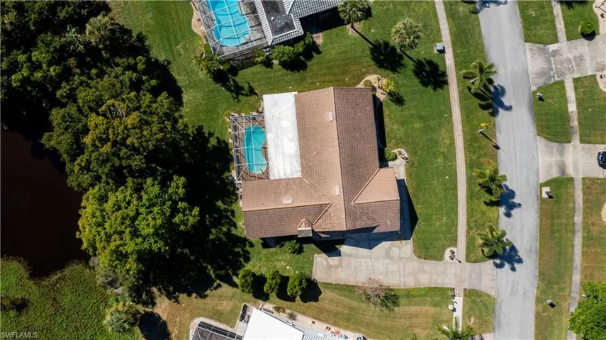 Aerial view of featuring a pool area