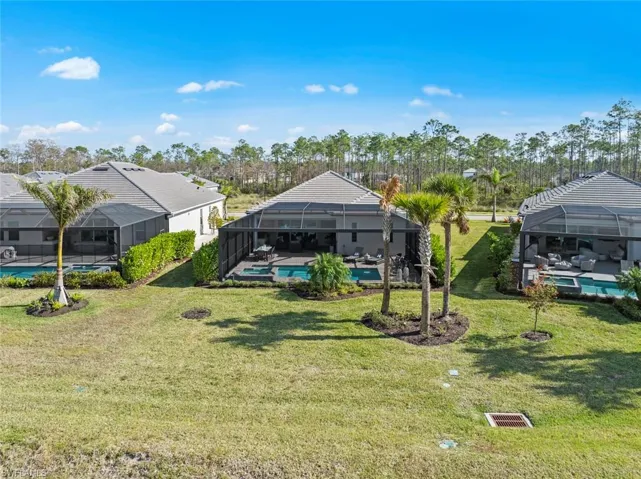 Aerial view of rear of home