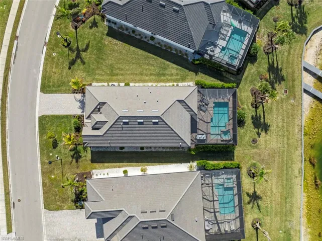 Aerial view directly above home