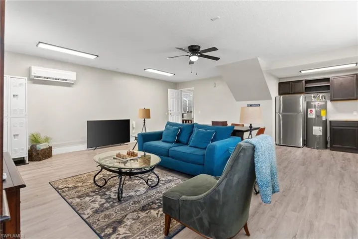 Garage Converted to Expanded Living Space for Recreation/Media/Hobby.