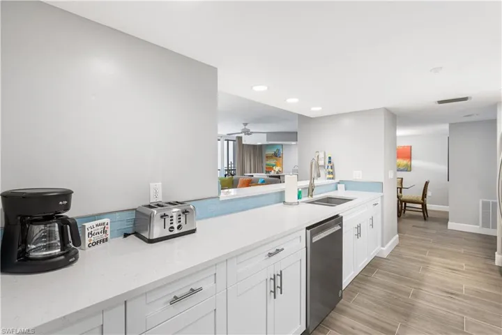 Nice view from kitchen and plenty of cabinets