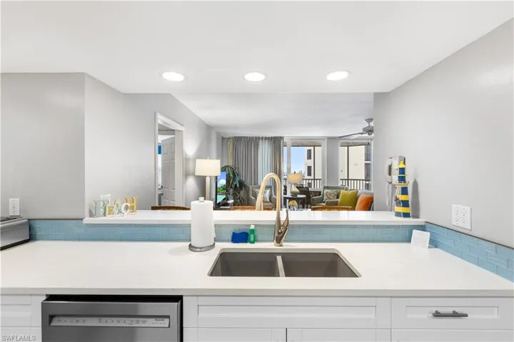 Beautiful accent tile and Quartz Counter top