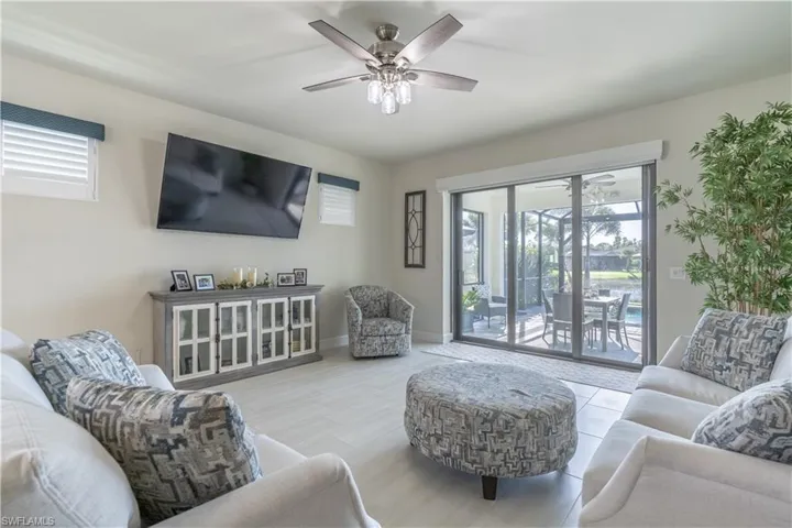 Living room with ceiling fan