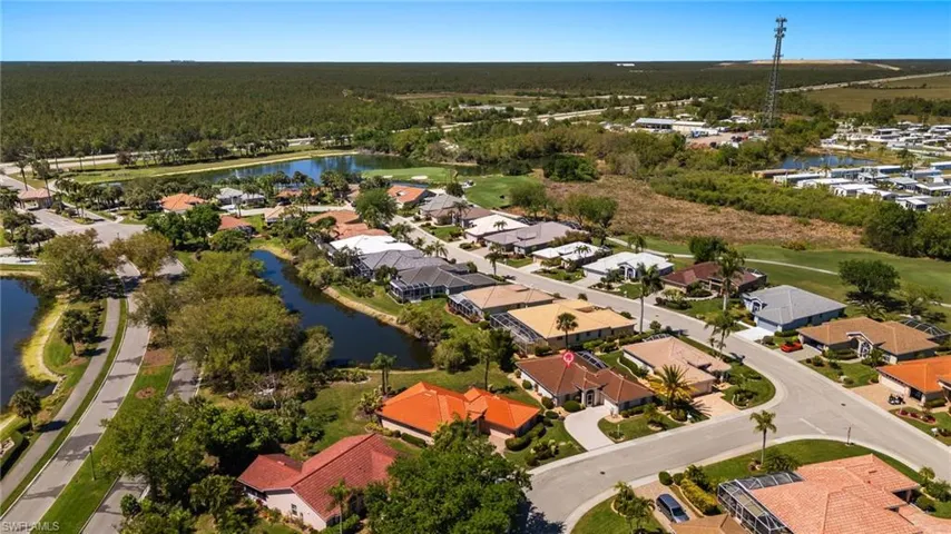 Birds eye view of property featuring a residential view and a water view